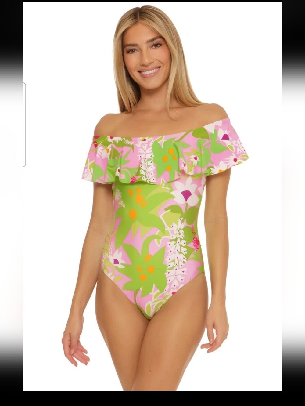 Trina Turk Women's Standard La Palma Off The Shoulder One Piece, Size 8